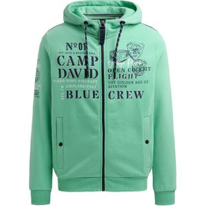 CAMP DAVID Sweatvest  marine / groen / zwart