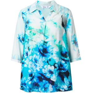 MIAMODA Blouse  saffier / aqua / donkerblauw / wit