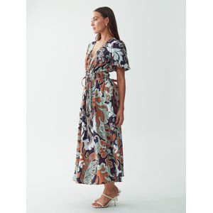 Willa Jurk 'Jase'  navy / cognac / pastelgroen