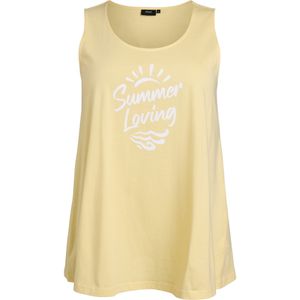 Zizzi Top 'Vmy'  lichtgeel / wit