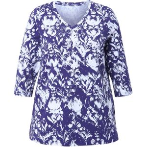 Ulla Popken Shirt  marine / wit