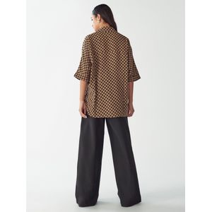 Willa Blouse 'Leonardo'  camel / zwart