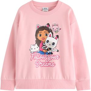 Lindex Sweatshirt 'Gabbys Dollhouse'  donkerbruin / donkeroranje / rosa / wit