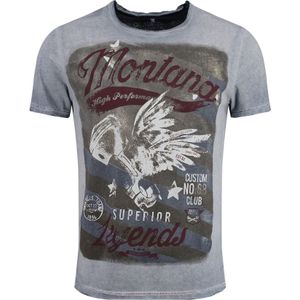 T-shirt - Vintage Adelaarprint - Katoenmix - Regular Fit