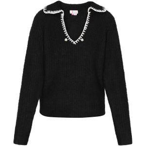 IZIA Oversized trui  zwart / wit / parelwit