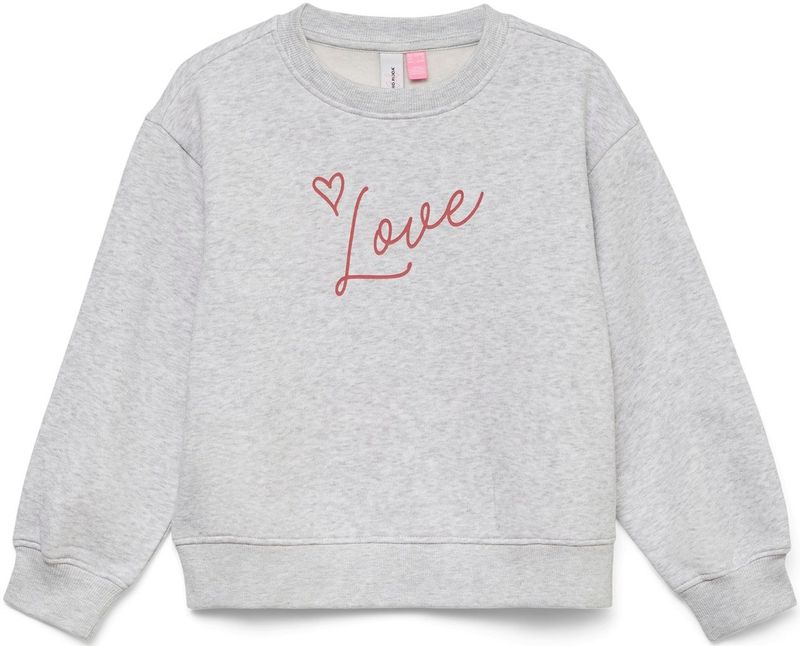 Vero Moda Girl Sweatshirt 'VMTINA'  grijs gemêleerd / rosa
