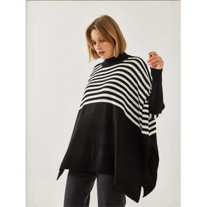 Bianco Lucci Oversized trui  zwart / wit