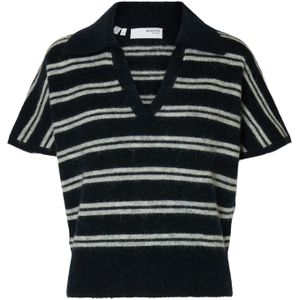 Wolmix - Gebreide Polo - Regular Fit - Korte Mouwen