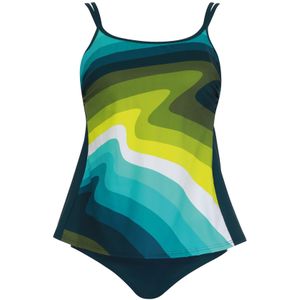 SUNFLAIR Tankini 'Mastectomy'  limoen / petrol / kiwi / wit