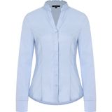 MORE & MORE - Klassieke Blouse - Lichtblauw - Katoen - Slanke Pasvorm, Lange Mouw