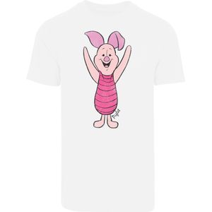 F4NT4STIC Shirt 'Disney Winnie The Pooh Ferkel'  pink / rosa / zwart / wit