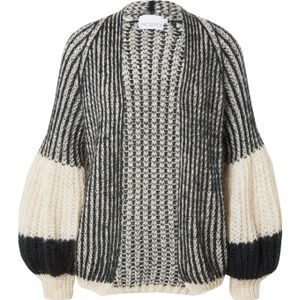 Noella Gebreid vest  crème / nachtblauw