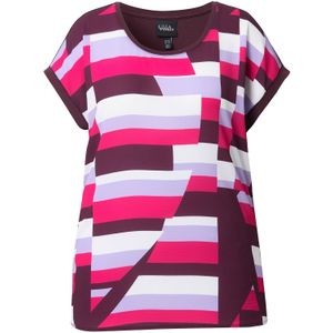 Ulla Popken Shirt  pruim / pastellila / pink / wit