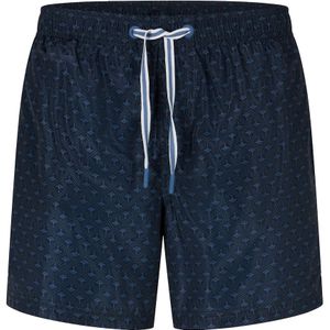 JOOP! - Diamond - Zwemshort - Dark Sapphire AOP - Signature Design met Kleine Splitjes aan de Benen