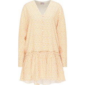 IZIA Zomerjurk  lichtgeel / wit