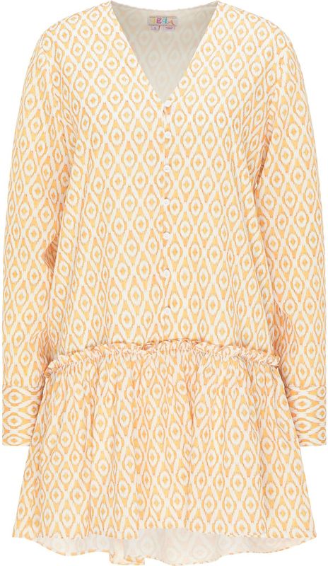 IZIA Zomerjurk  lichtgeel / wit