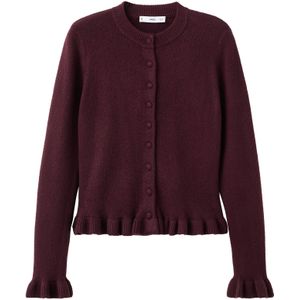 MANGO Gebreid vest 'FLEUR'  bourgogne