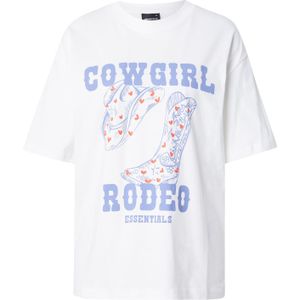 Gina Tricot Oversized shirt  royal blue/koningsblauw / oranjerood / wit