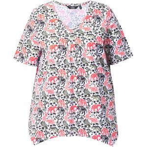 Ulla Popken Shirt  rood / lichtrood / zwart / wit