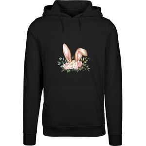 F4NT4STIC Sweatshirt 'Blumen Osterhasen Ohren Dekor'  donkerbeige / olijfgroen / oudroze / zwart
