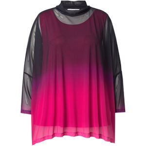 MIAMODA Blouse  neonroze / zwart
