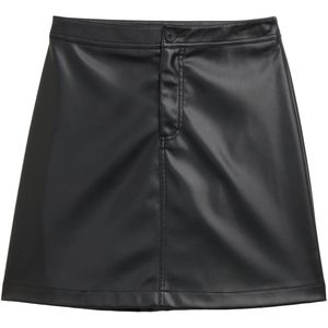 Tom Tailor Denim - Licht Uitlopende Rok - Leerlook - Mini - Knoopsluiting