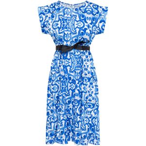 Quiosque Jurk  blauw / wit