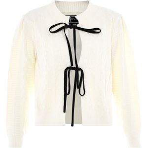 faina Gebreid vest  zwart / wolwit