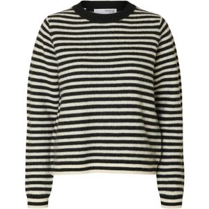 SELECTED Trui 'SLFANA'  zwart / wolwit