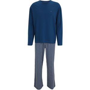 TOMMY HILFIGER Pyjama lang  donkerblauw / wit