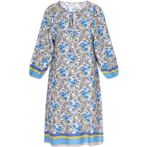Gaya Jurk 'Boho'  blauw / lichtblauw / geel / offwhite