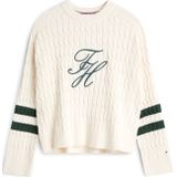 TOMMY HILFIGER Trui  lichtbeige / smaragd