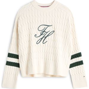 TOMMY HILFIGER Trui  lichtbeige / smaragd
