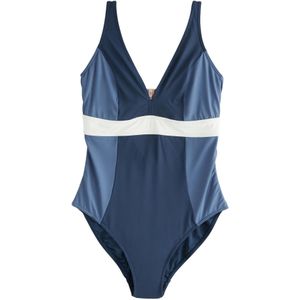 Next Badpak  navy / duifblauw / wit