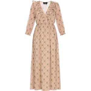 faina Jurk 'Fashion Look'  beige / camel / olijfgroen / rosa