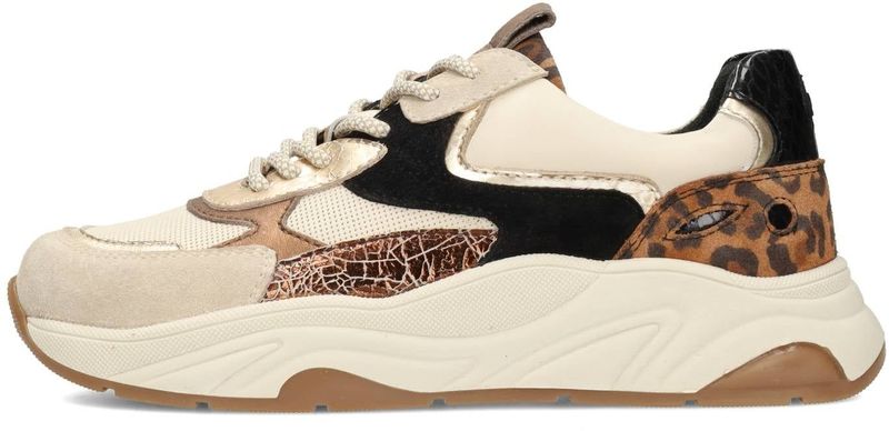 PS Poelman - IVA - Sneakers - Beige / Donkerbeige / Bruin / Zwart