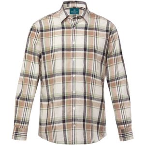 Boston Park Overhemd  beige / chamois / groen / zwart gemêleerd