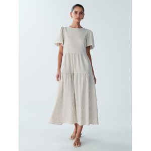 St MRLO Jurk 'Sitia'  beige / wit