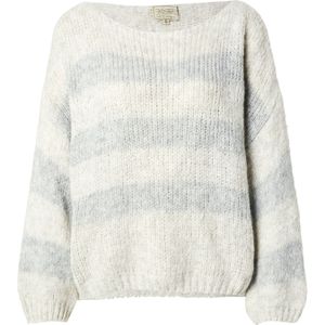 Herrlicher Trui 'Leena'  lichtgrijs / donkergroen