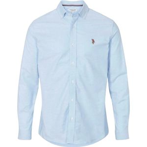 U.S. POLO ASSN. Overhemd 'Esmar'  lichtblauw / bruin