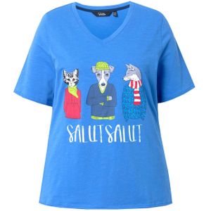 Ulla Popken Shirt  blauw / grijs / rood / wit