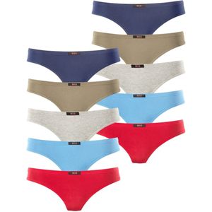 H.I.S - String - Rood/Marine/Blauw/Kaki/Grijs mêlee - Set van 10 stuks