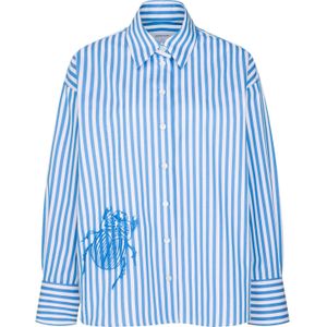 Seidensticker - Overhemdblouse - Blauw - 1/1 Kraag met Strepen - Lange Mouwen