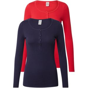 H.I.S - Longsleeve - Marine - Set van 2 - Modieuze Ribkwaliteit
