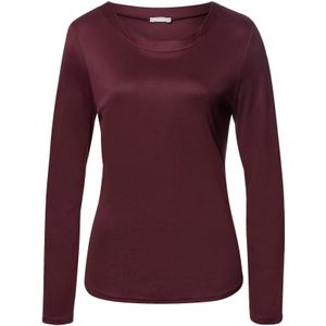 Hanro Slaapshirt ' Grand Central '  bordeaux / roestrood