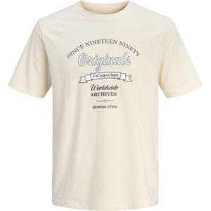 JACK & JONES Shirt  beige / zwart / wit