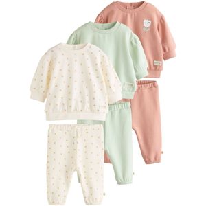 Next Set  ecru / mintgroen / oranje / oudroze