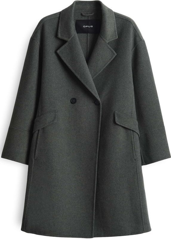 Lange wollen jas met reverskraag, model 'Havilda'