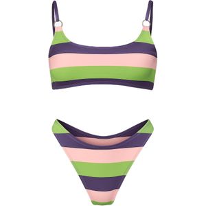 C&City Bikini  navy / lichtgroen / rosa