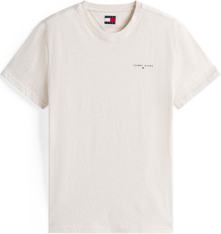 Tommy Jeans - Shirt - Lichtbeige - Kwartmouw - Normale Pasvorm